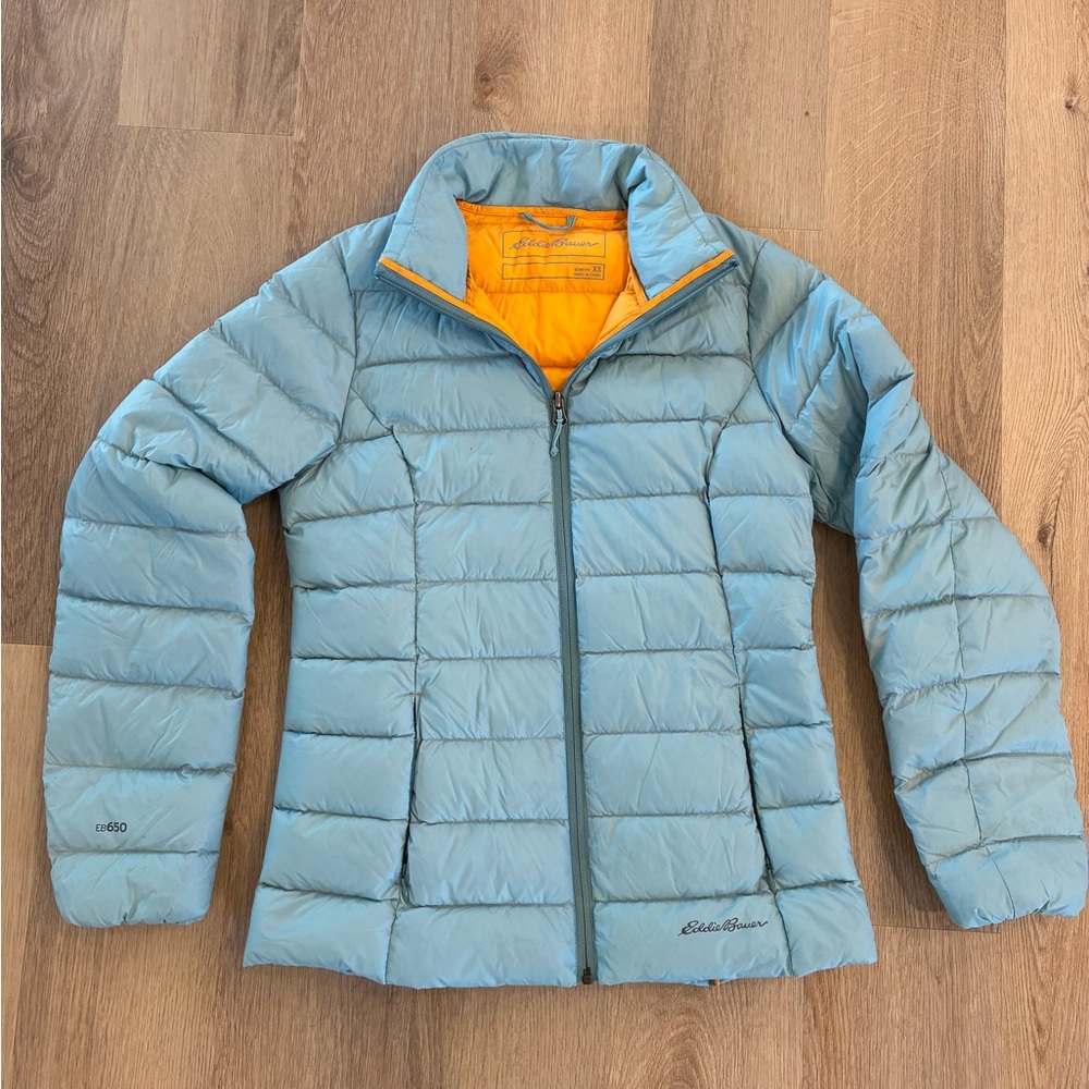 Eddie Bauer Women's Light Blue Down Jacket - XS